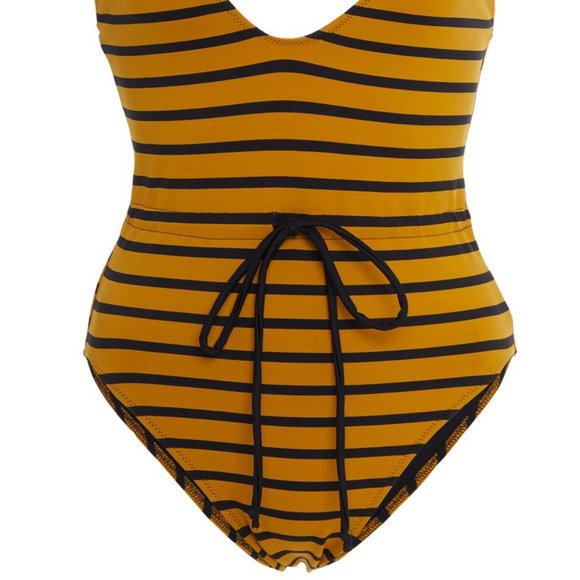 Solid & Striped Michelle Tie-Detailed one piece Striped Swimsuit - Picture 3 of 10